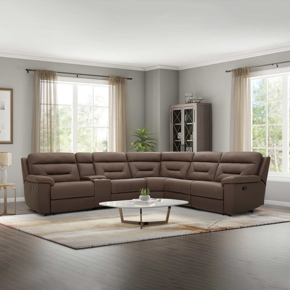 Costco - Fletcher 6-piece Fabric Reclining Sectional - Retail $1799