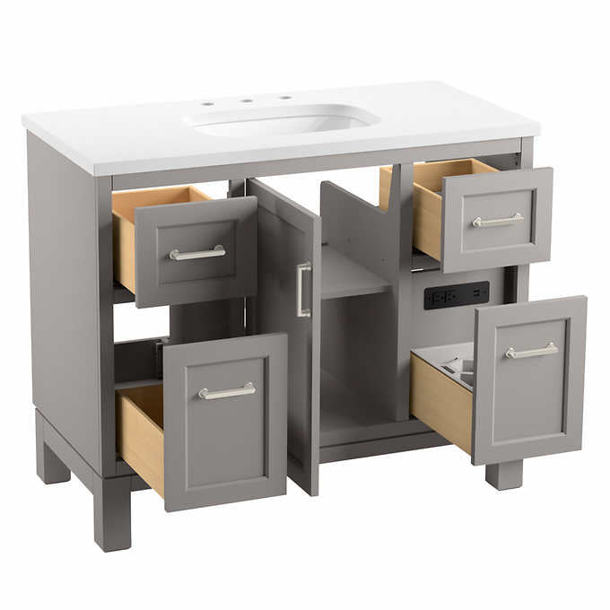 NEW - Costco - Kohler Tellin 42" Bath Vanity in Gray - Retail $1399