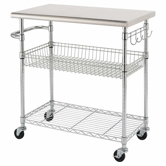 NEW - Costco - TRINITY EcoStorage® Stainless Steel Kitchen Cart - Retail $139