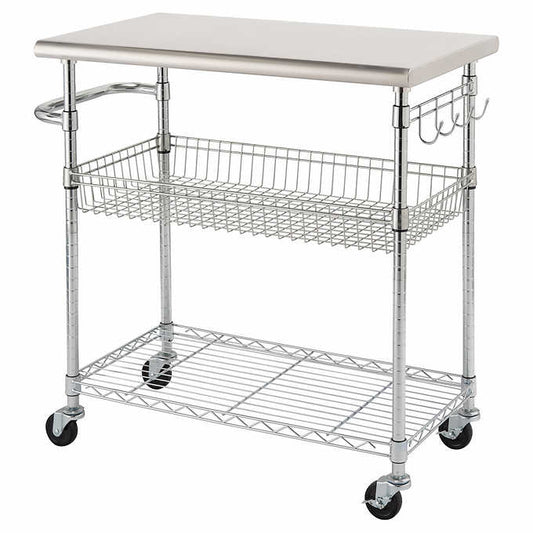 NEW - Costco - TRINITY EcoStorage® Stainless Steel Kitchen Cart - Retail $139
