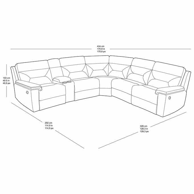 Costco - Fletcher 6-piece Fabric Reclining Sectional - Retail $1799
