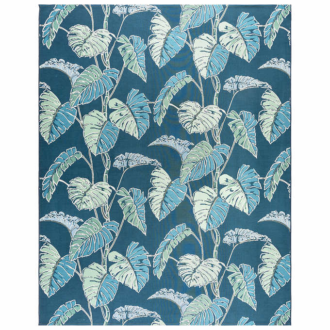 NEW - Reyn Spooner Indoor/Outdoor Area Rug, Kukui Blue, 8 ft. 8 in. x 13 ft. - Retail $299.99