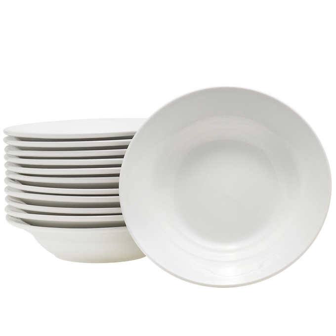 Towle Hospitality Set of 12 Porcelain Wide Rim Soup Bowls - Retail $49