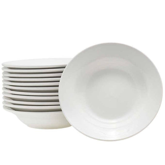 Towle Hospitality Set of 12 Porcelain Wide Rim Soup Bowls - Retail $49