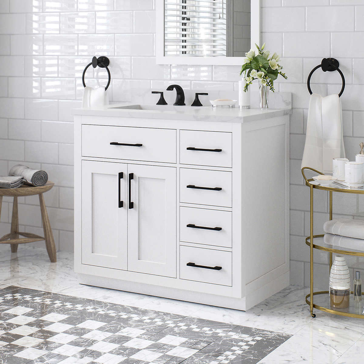 NEW - Costco - OVE Decors Alonso 36" Bath Vanity in White - Retail $999