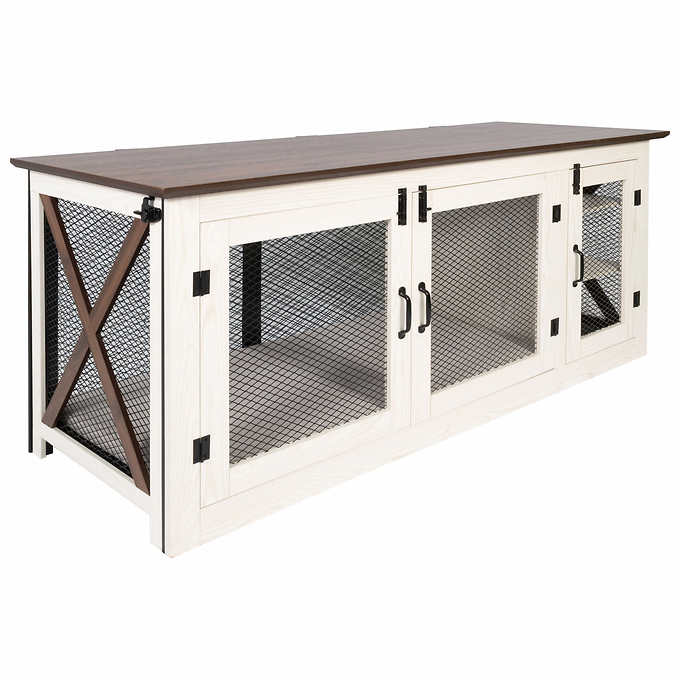 Costco - Living Essentials 65" Cooper Dog Crate Credenza with Shelves & Mat Kit - Retail $499