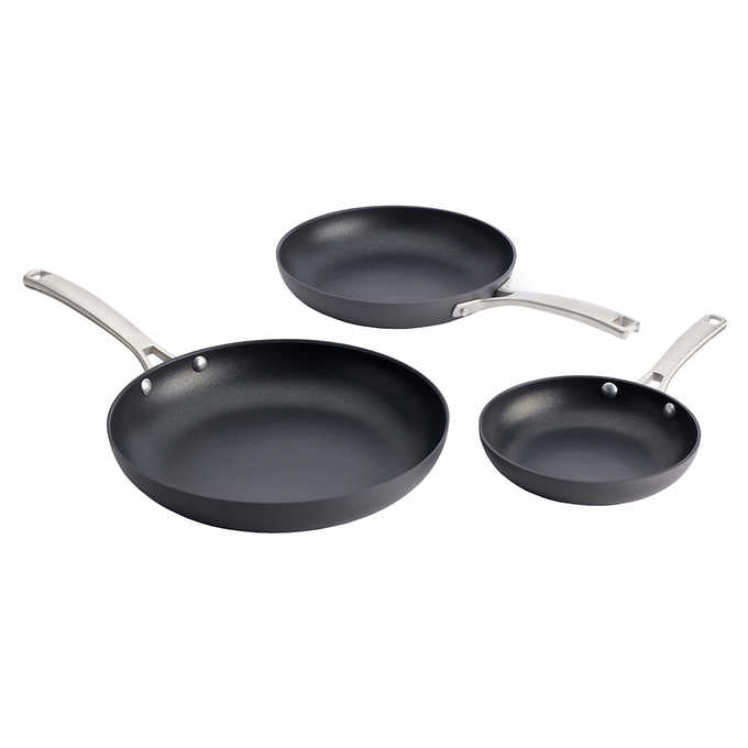 NEW - Costco - Calphalon Classic 3-piece Non-Stick Skillet Set - Retail $77