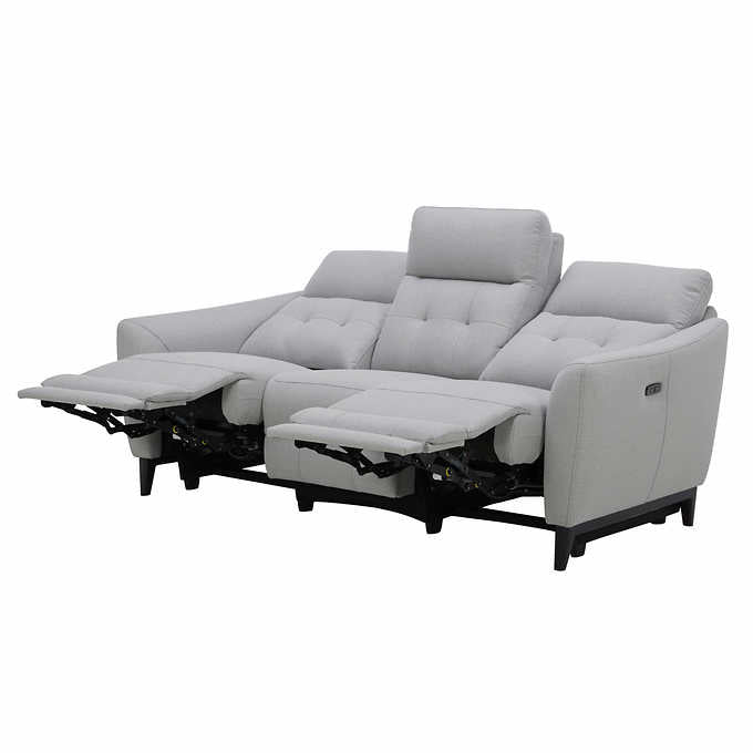 Like NEW - Costco - Alpendale Fabric Power Reclining Sofa with Power Headrests - Retail $1199