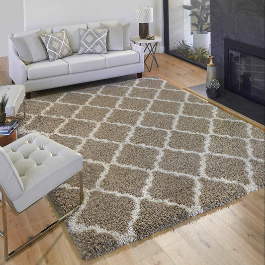 Like NEW - Costco - Thomasville Marketplace Luxury Trellis Shag Rugs 7' 10" x 10' - Retail $319