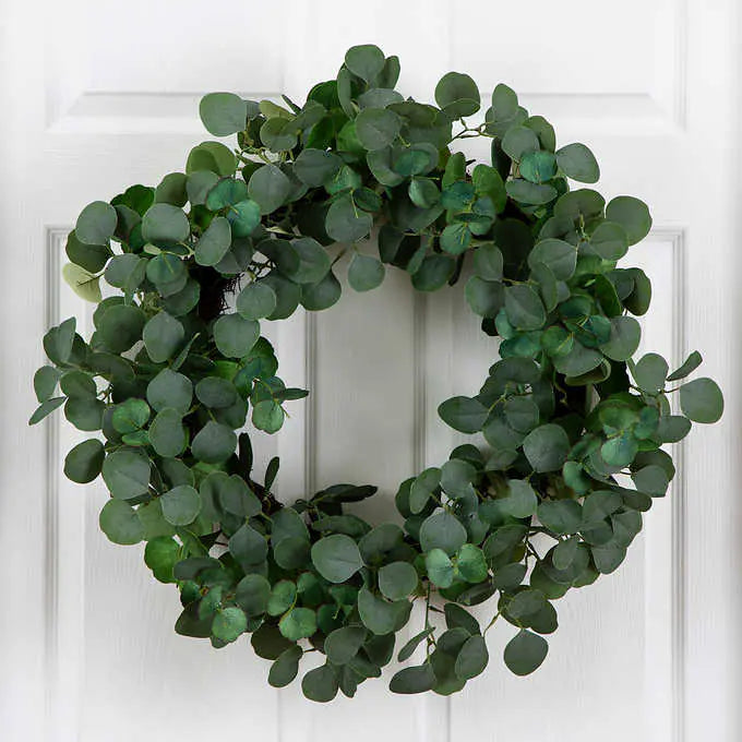 NEW - Faux 30 Inch Eucalyptus Wreath - Retail $69