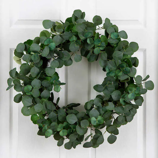 NEW - Faux 30 Inch Eucalyptus Wreath - Retail $69