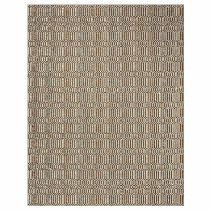 NEW - Costco - Nautica Greenwich Geometric Natural Indoor/Outdoor Area Rug, 8 ft 8 in x  13 ft. - Retail $249