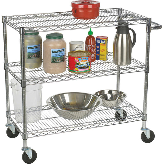 NEW in Box - Costco - TRINITY NSF 3-Tier Commercial Chrome Cart - Retail $74