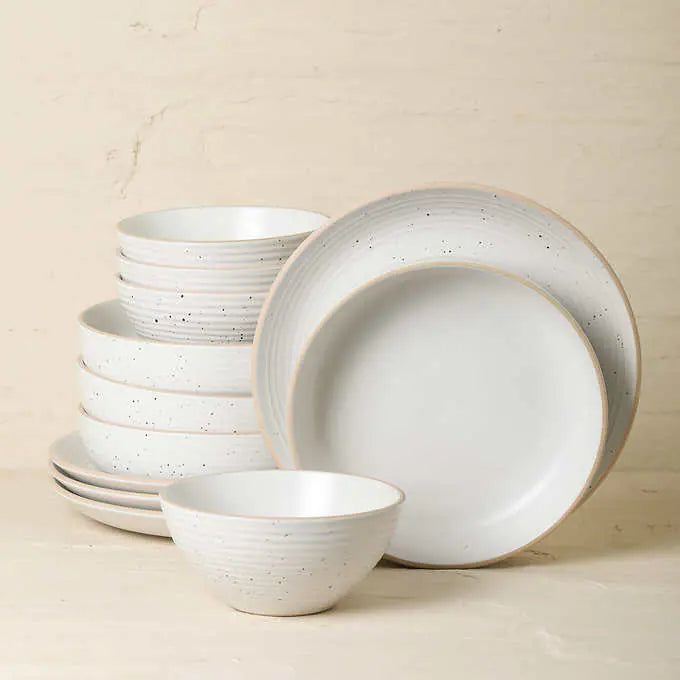NEW - Stone + Lain Lauren 12-piece Stoneware Dinnerware Set - Retail $59