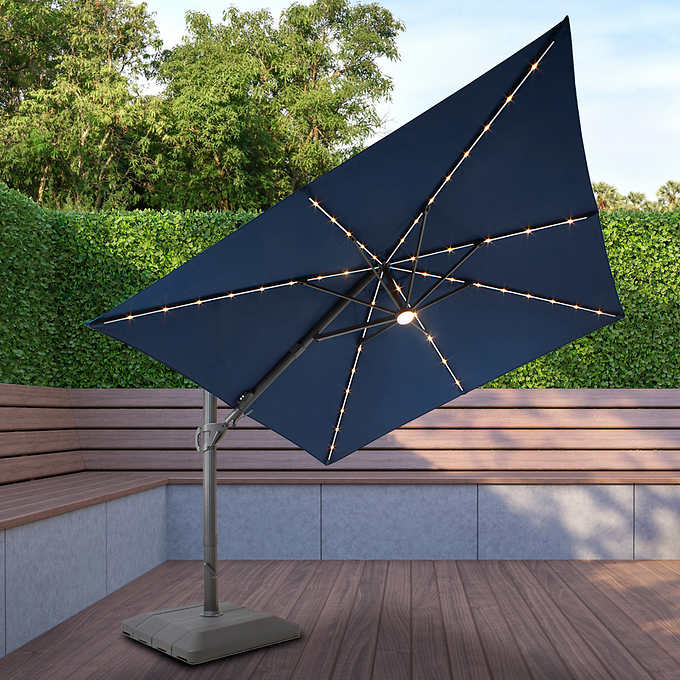 Costco - Seasons Sentry 10' Square Solar LED Cantilever Umbrella - Retail $699