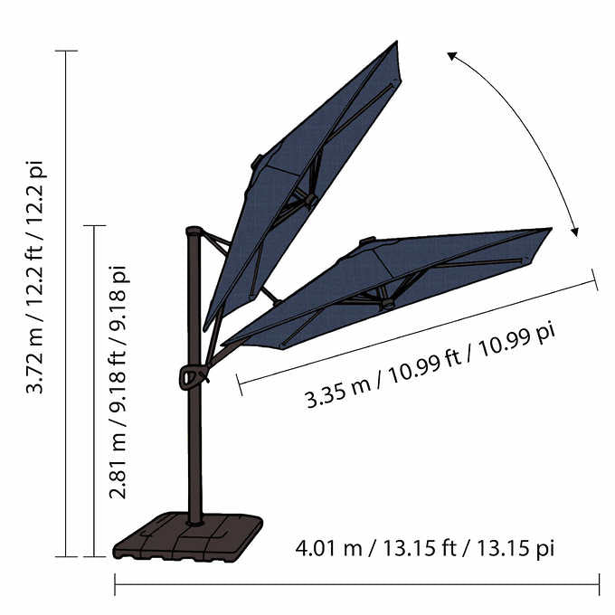Costco - Seasons Sentry 10' Square Solar LED Cantilever Umbrella - Retail $699