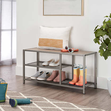 Costco - Trinity Shoe Bench with Boot Storage - Retail $59