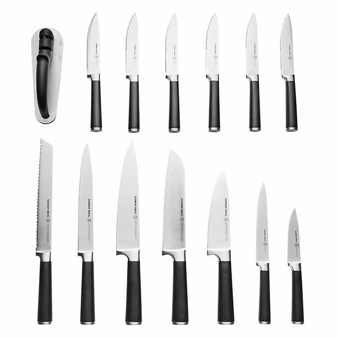 NEW - Schmidt Brothers Black Subway 15-piece Knife Block Set - Retail $249