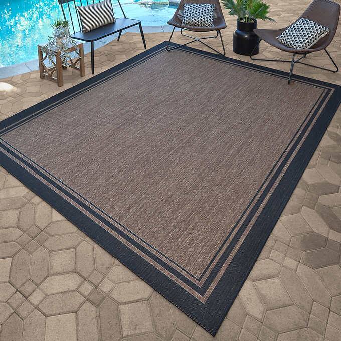 Naples Indoor/Outdoor Area Rug, Ace Border, 7' 10" x 10' - Retail $149
