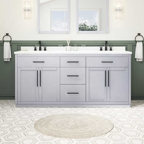 NEW - OVE Decors 72" Kaya Bath Vanity in Gray - Retail $1999