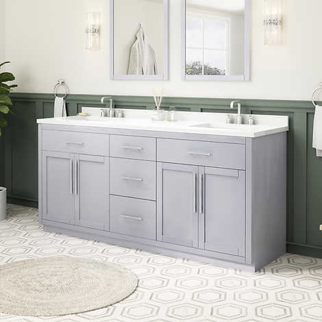 NEW - OVE Decors 72" Kaya Bath Vanity in Gray - Retail $1999