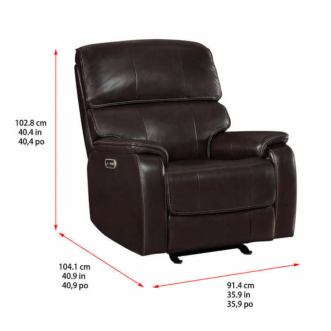 Costco - Barcalounger Columbia Leather Power Recliner with Power Headrest - Retail $799
