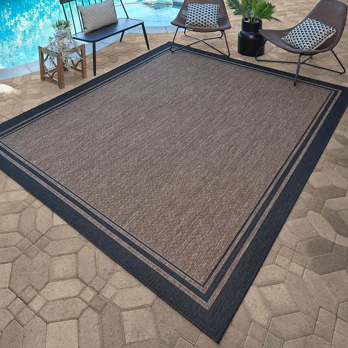 NEW - Naples 8 ft. 8 in. x 13 ft. Indoor/Outdoor Area Rug, Ace Border - Retail $250