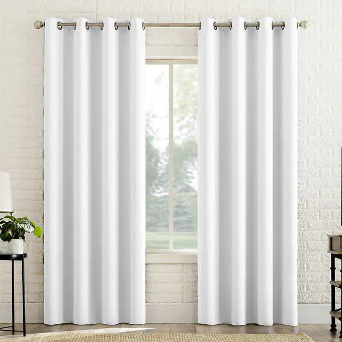 Sun Zero White Broderick Theater Grade Blackout Curtains, 2-pack - Retail $39