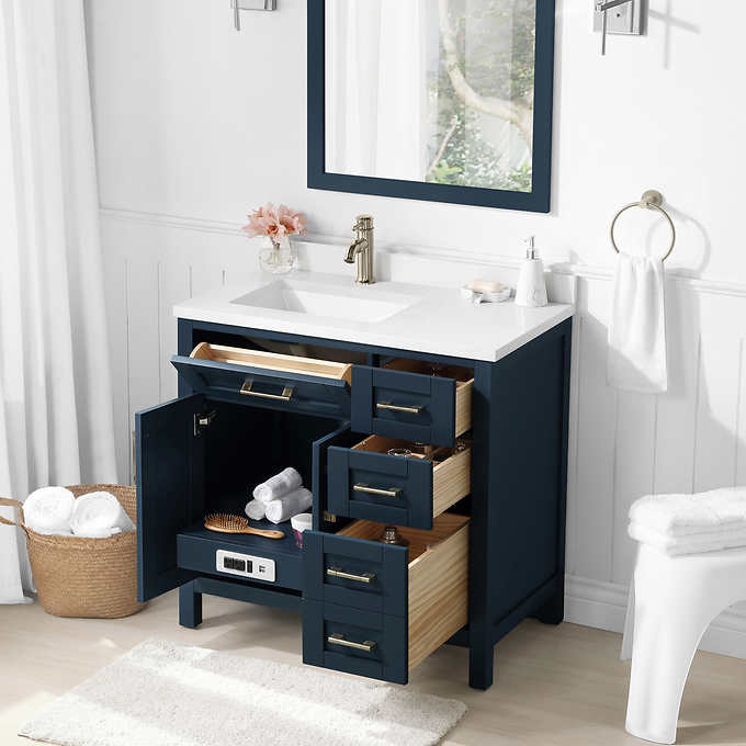 NEW - OVE Decors Lakeview 36" Bath Vanity in Blue