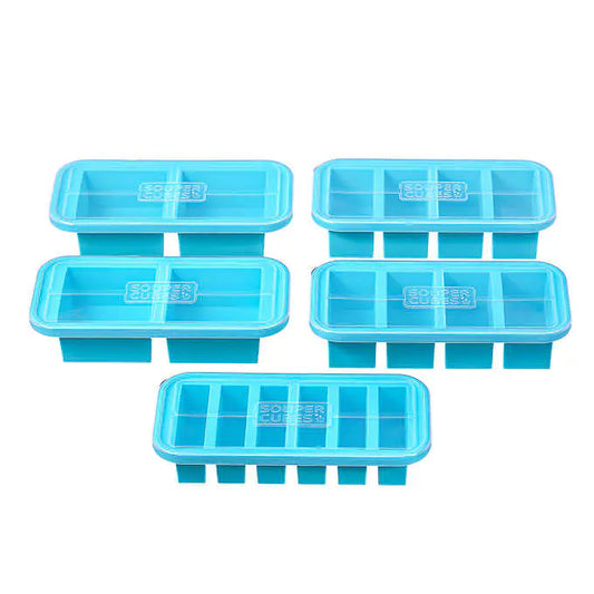 NEW - Souper Cubes Silicone Freezer Storage Tray, 5 Pack- Retail $69
