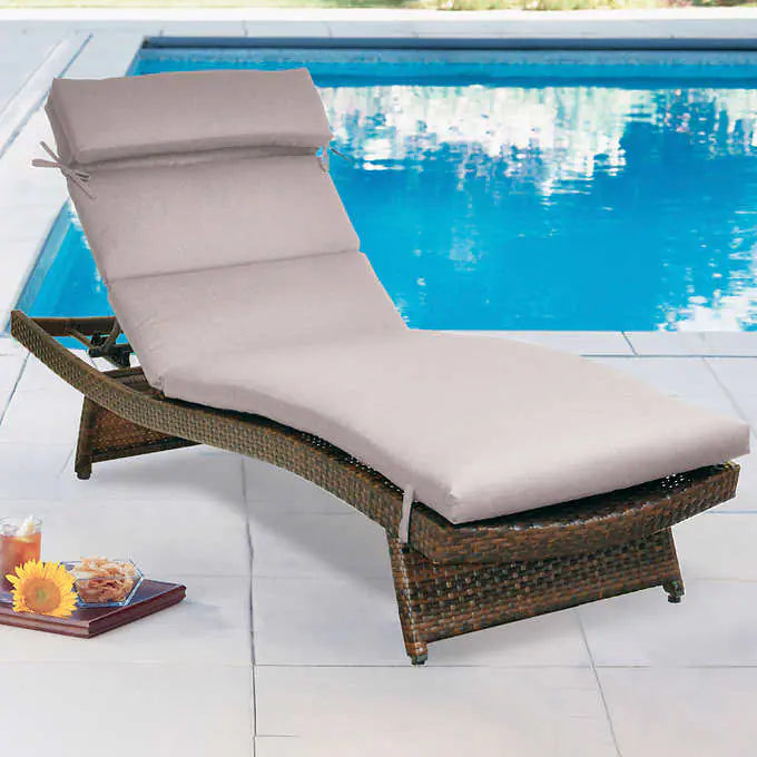 NEW - Peak Season Gray Outdoor Chaise Cushion, 2-pack - Retail $219