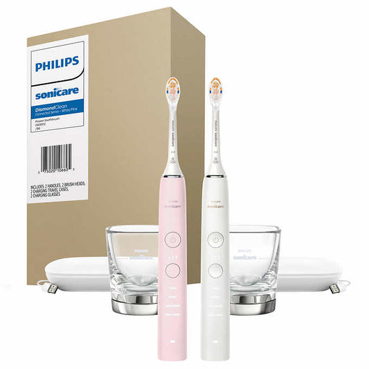 Philips Sonicare Pink/White DiamondClean Connected Rechargeable Electric Toothbrush, 2-pack - Retail $299