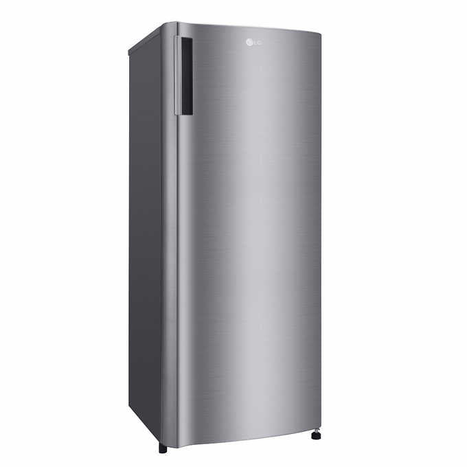 LG 6.0 cu. ft. Single Door Refrigerator with Inverter Compressor and Pocket Handle in Platinum Silver - Retail $389