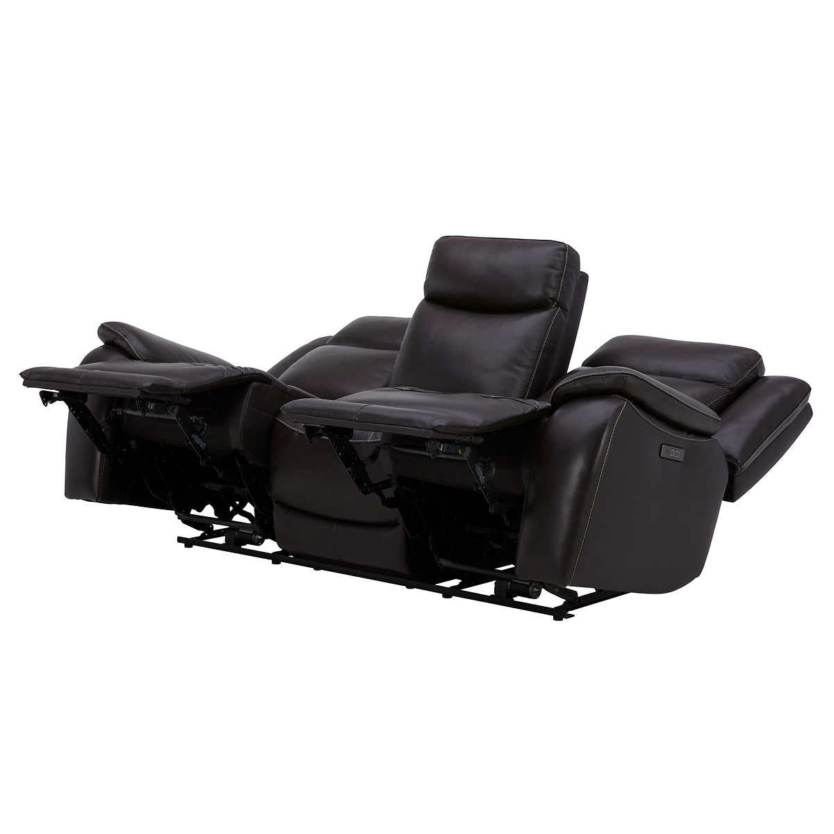 NEW - Costco - Harvey Leather Power Reclining Sofa with Power Headrests - Retail $1399