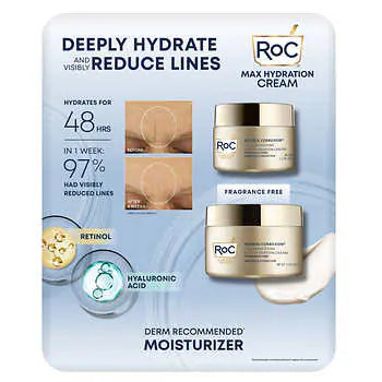 NEW - RoC Retinol Correxion Max Hydration Cream, 1.7 oz & 3.4 oz
