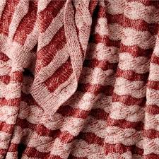 Twisted Cable Throw Blanket Burgundy and Cream 50"x60" - Threshold designed with Studio McGee