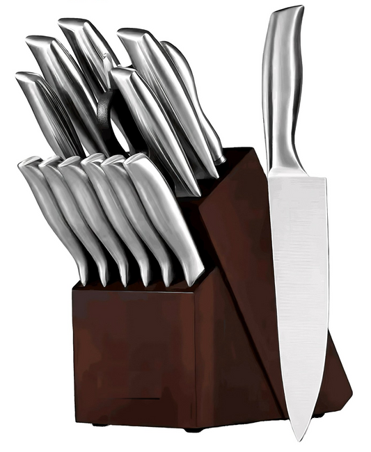 14 Piece Knife Set with Block and Scissors, Stainless Steel