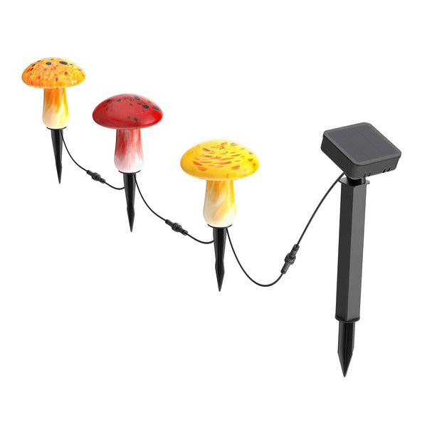 Infinity X1 Solar Glass Mushroom Lights, 3-count