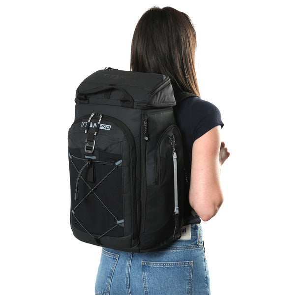 Titan PRO Black 26-Can Backpack Cooler with Ice Walls