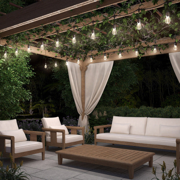 NEW - Artika Blaze 20 LED Bulb Outdoor Solar String Lights - Matte Black