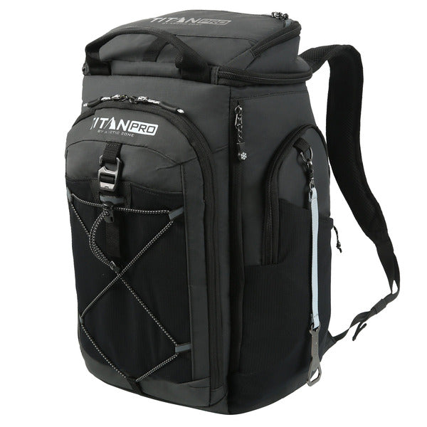 Titan PRO Black 26-Can Backpack Cooler with Ice Walls