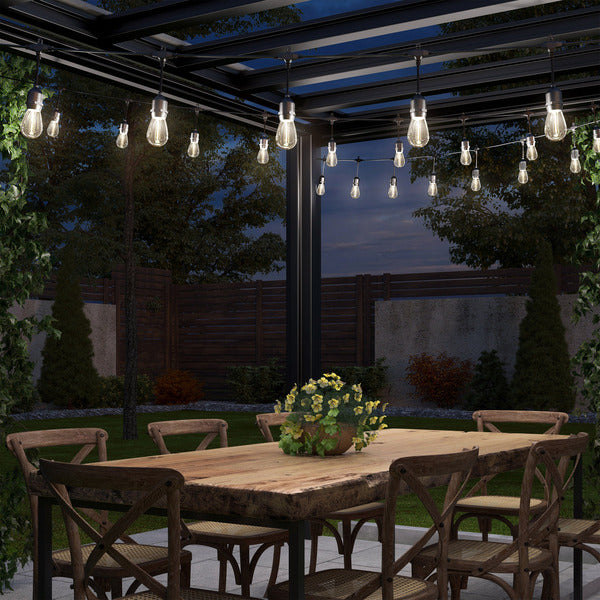 NEW - Artika Blaze 20 LED Bulb Outdoor Solar String Lights - Matte Black