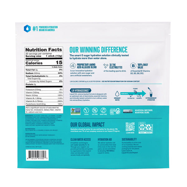 Liquid I.V. Sugar Free Raspberry Lemonade Hydration Multiplier Electrolyte Drink Mix