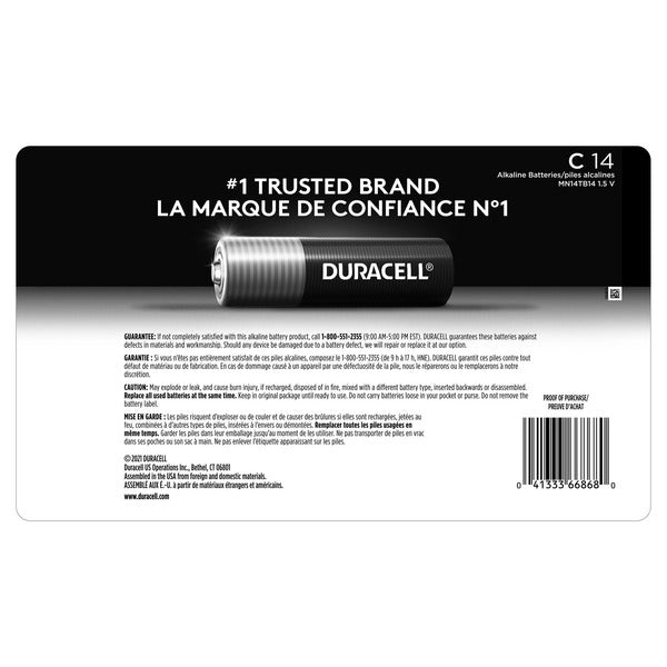 Duracell C Alkaline Batteries, 14-pack