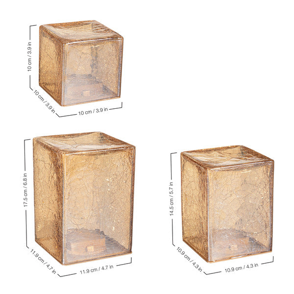 Evergreen 3 Piece  LED Glass Cube Towers