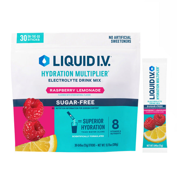 Liquid I.V. Sugar Free Raspberry Lemonade Hydration Multiplier Electrolyte Drink Mix