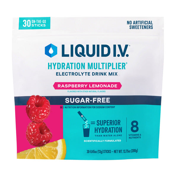 Liquid I.V. Sugar Free Raspberry Lemonade Hydration Multiplier Electrolyte Drink Mix