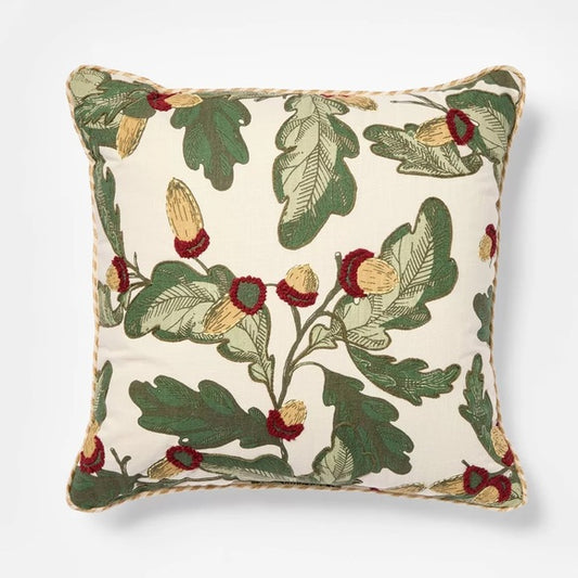 Acorn and Leaf Pillow - 24x24 - Threshold designed with Studio McGee