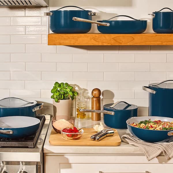 CARAWAY HOME 9-Piece Ceramic Nonstick Cookware Set in Cream CW-CSET-R01