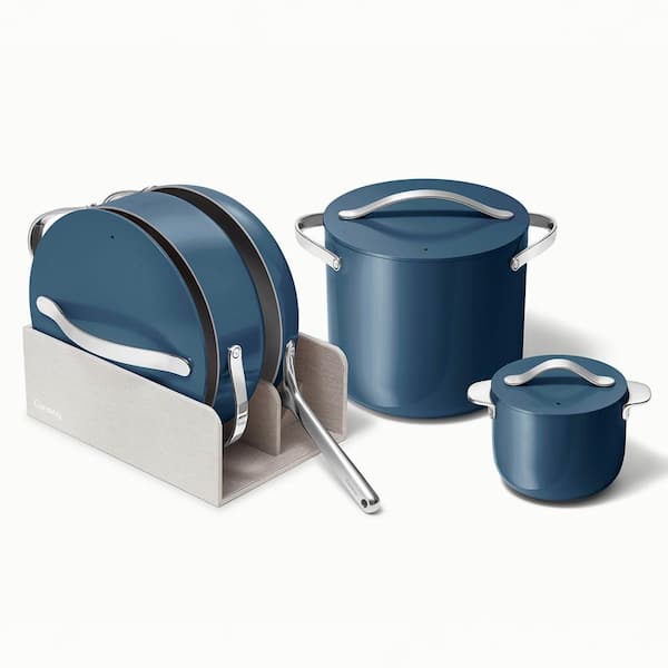 CARAWAY HOME 9-Piece Ceramic Nonstick Cookware Set in Cream CW-CSET-R01